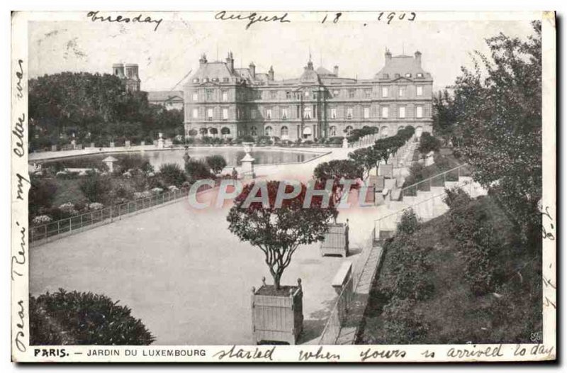 Old Postcard Paris Jardin Du Luxembourg