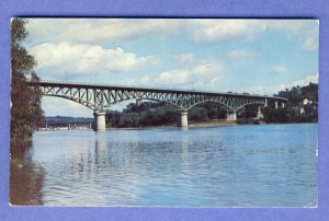 Augusta, Maine/ME Postcard, Toll Bridge Over Kennebec River