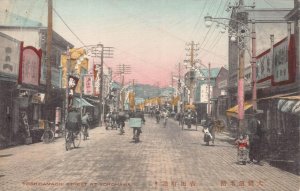 YOSHIDAMACHI STREET AT YOKOHAMA JAPAN TO USA SCOTT #204 STAMP POSTCARD 1929