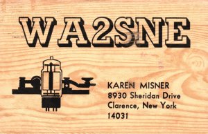 Vintage Postcard 1976 WA2SNE Karen Misner Sheridan Dr. Clarence New York NY