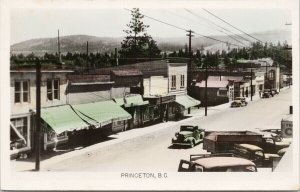 Princeton BC British Columbia Autos Gowen Sutton c1952 Real Photo Postcard G30