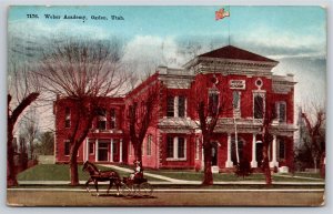 Ogden Utah~Weber Academy Street View W/ Horse Wagon~PM 1910~Vintage Postcard