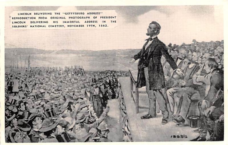 Lincoln Delivering the Gettysburg Address Civil War Unused 