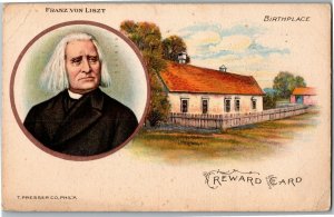 Franz Von Liszt Birthplace Reward Card c1915 Vintage Postcard B61