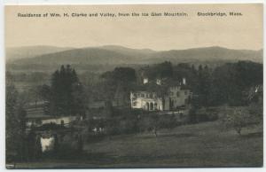 STOCKBRIDGE MA Clarke Residence from Ice Glen Mountain c1915