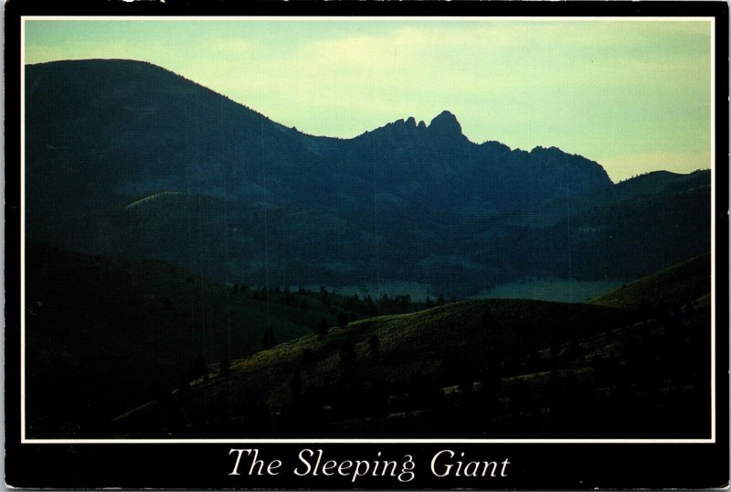 The Sleeping Giant silhouette Gates of Mountains Helena Montana Postcard