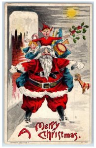 1909 Merry Christmas Santa Claus Sack Of Toys St. Joseph MO Antique Postcard