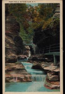 Watkins Glen NY Lorain OH Fairy Pools Santway Photo Craft Tichnor Postcard B05