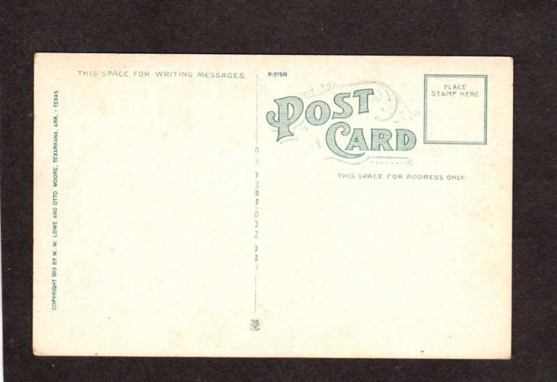 TX US Post Office Federal Bldg Mule Texarkana Texas Arkansas AK Postcard
