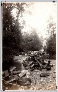 Postcard RPPC c1910 Quilcene Washington Buterfield Shingle Co. Bolts of Shingles