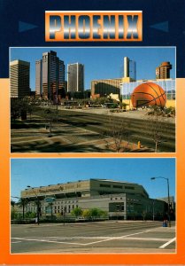 Arizona Phoenix Showing Skyline and America West Arena 1996