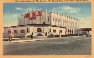 Vintage Postcard 1920's View of Fronton Palace Jai Alai Games Tijuana Mexico MX