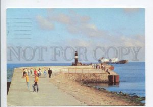 402305 GERMANY GDR LIGHTHOUSE Rostock Warnemunde ship RPPC