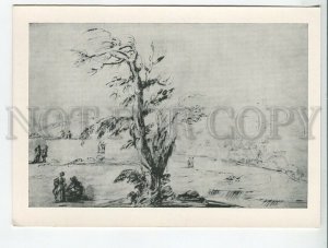 454837 USSR 1965 year Italian drawing Francesco Guercino landscape with tree