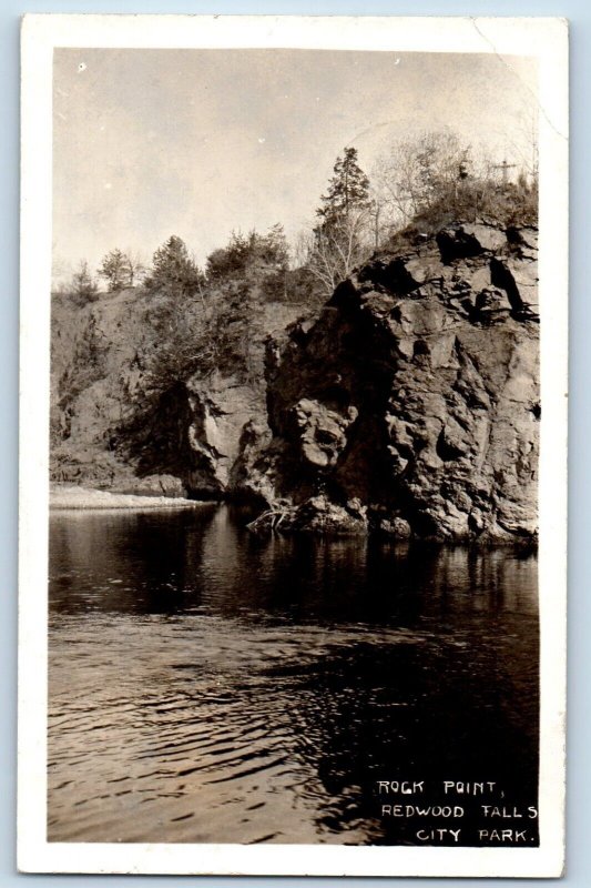 Redwood Falls Minnesota Postcard RPPC Photo Rock Point Redwood Falls City Park