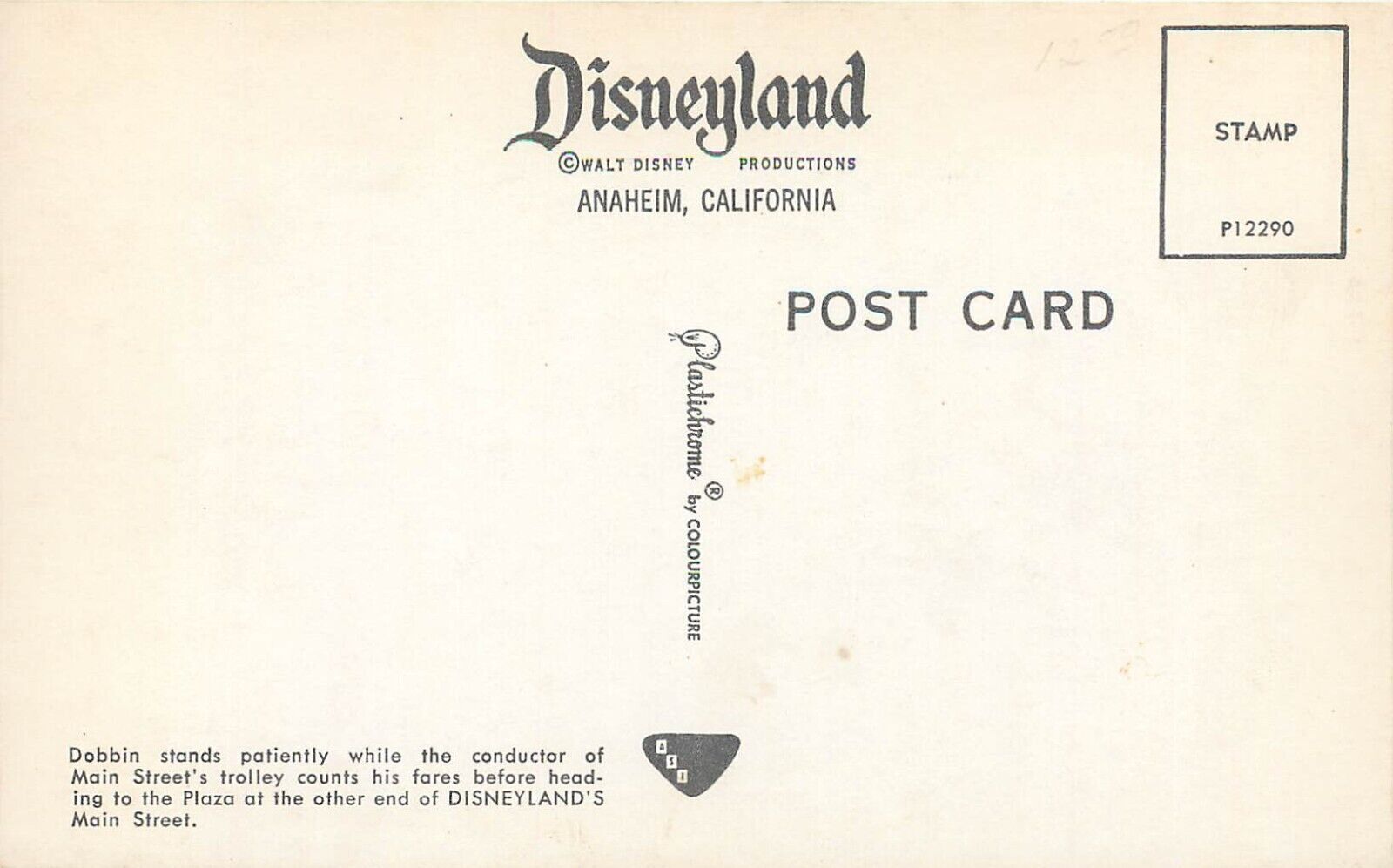 Rare "CCC" Published Disneyland Postcard. Main Street Trolley | Other ...