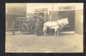 RPPC SCRANTON PENNSYLVANIA HORSE DRAWN FIRE WAGON REAL PHOTO POSTCARD