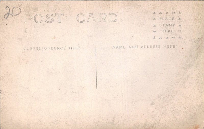 J10/ Interesting RPPC Postcard c1910 Camping Platform Tent Pet Dog 143