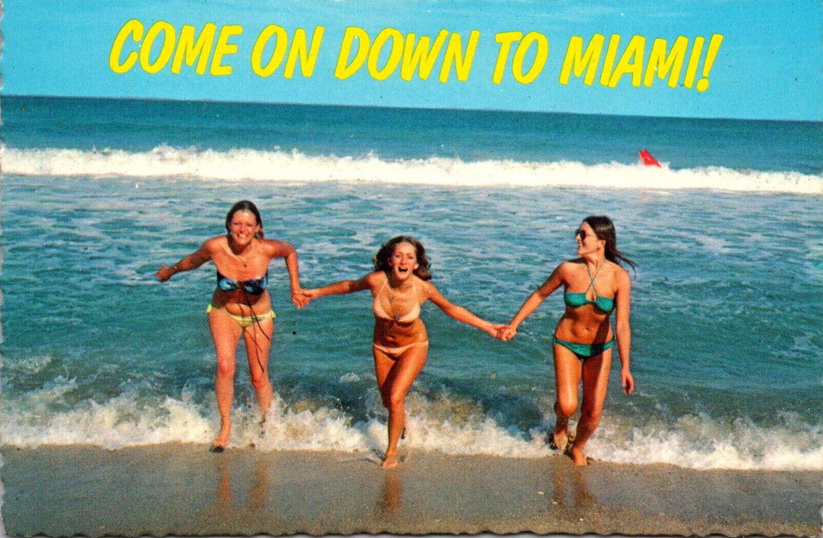 Florida Miami Come On Down Sexy Girls On The Beach United States Florida Other Postcard