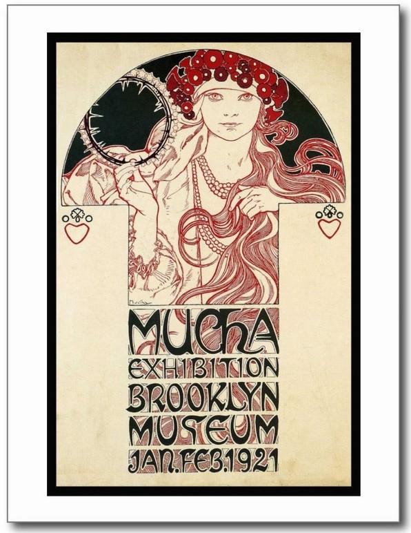 Mucha, Exhibition, Brooklyn Museum NY 1921 Vintage REPRO 