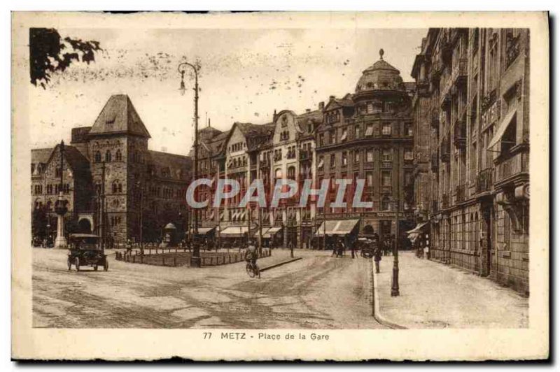 Old Postcard Metz Place De La Gare
