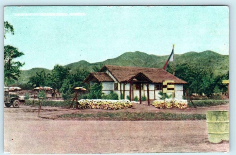 KOREA ~ Navy Army & Air Force Institute NAAFI Roadhouse c1950s Military Postcard