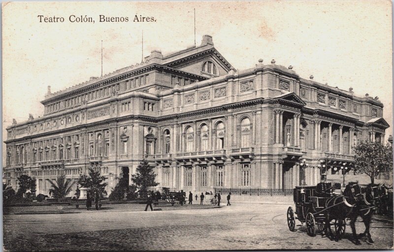 Argentina Buenos Aires Teatro Colon Vintage Postcard C139