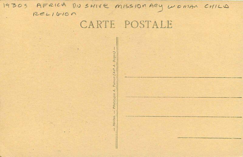 Africa Du Shire Missionary Boy woman Child Religion 1930s Postcard 1830