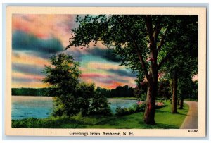 c1940's Greetings from Amherst New Hampshire NH Unposted Vintage Postcard