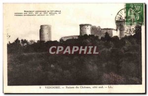 Old Postcard Vendome Castle Ruins