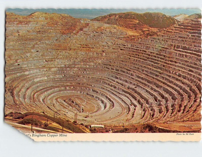 Postcard Kennecott's Bingham Copper Mine Bingham Canyon Utah USA