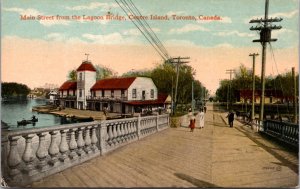 Postcard Main Street from the Lagoon Bridge, Centre Island, Toronto, Canada