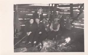 RPPC GROUP OF PEOPLE 1937 REAL PHOTO POSTCARD