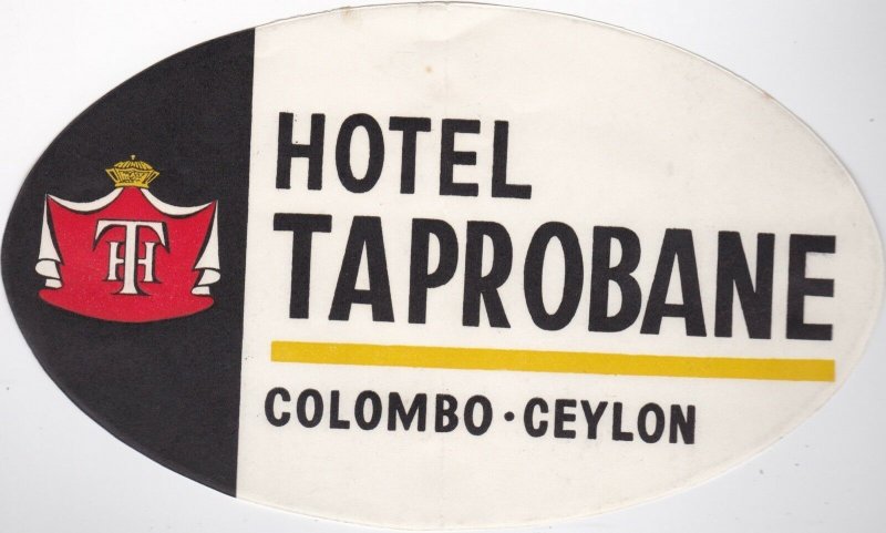 Sri Lanka Colombo Hotel Taprobane Vintage Luggage Label lbl0990