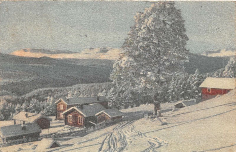 Lot145 painting postcard norway landscape