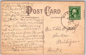 1913 Thanksgiving Fond Greeting Pansies Flowers Wishing Card Posted Postcard