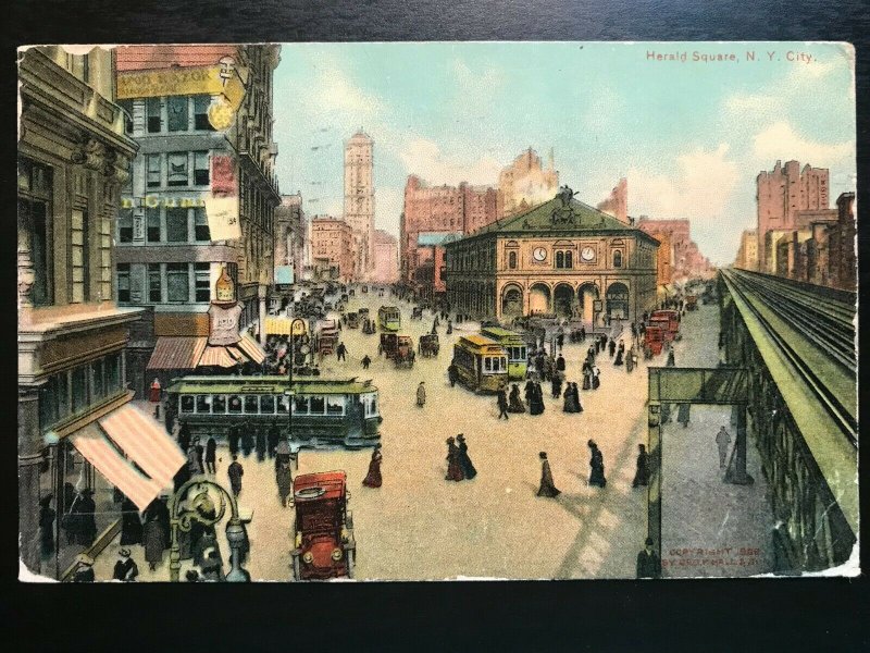 Vintage Postcard 1910 Herald Square New York City N.Y.  