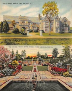 RICHMOND, Virginia VA   WINDSOR FARMS~VIRGINIA HOUSE & GARDENS   *2* Postcards