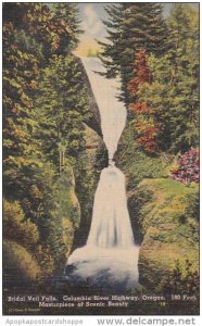 Oregon Columbia River Highway Bridal Veil Falls Masterpiece Of Scenic Beauty