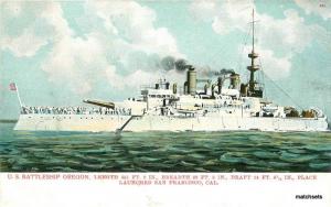 Bossleman US Battleship Oregon C-1905 Great White Fleet Military Navy 10654