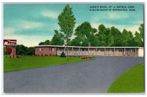 Dunn's Motel Rt. 5 Enfield Conn. Springfield Massachusetts MA Vintage Postcard