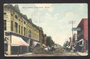 VANCOUVER WASHINGTON DOWNTOWN MAIN STREET SCENE VINTAGE POSTCARD
