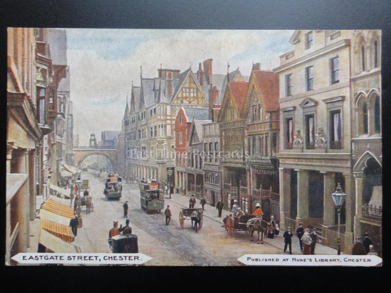 Cheshire: Chester, Eastgate Street, Old Postcard Pub by HUKES LIBRARY, Chester