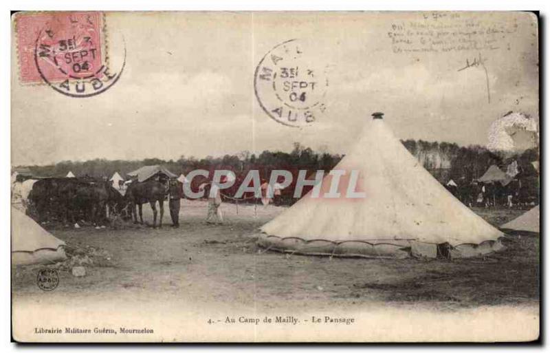 Old Postcard Militaria Mailly the camp Switching Horses Horse