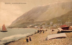 Llanfairfechan Wales Beach Scene Boats Scenic View Vintage Postcard AA69589