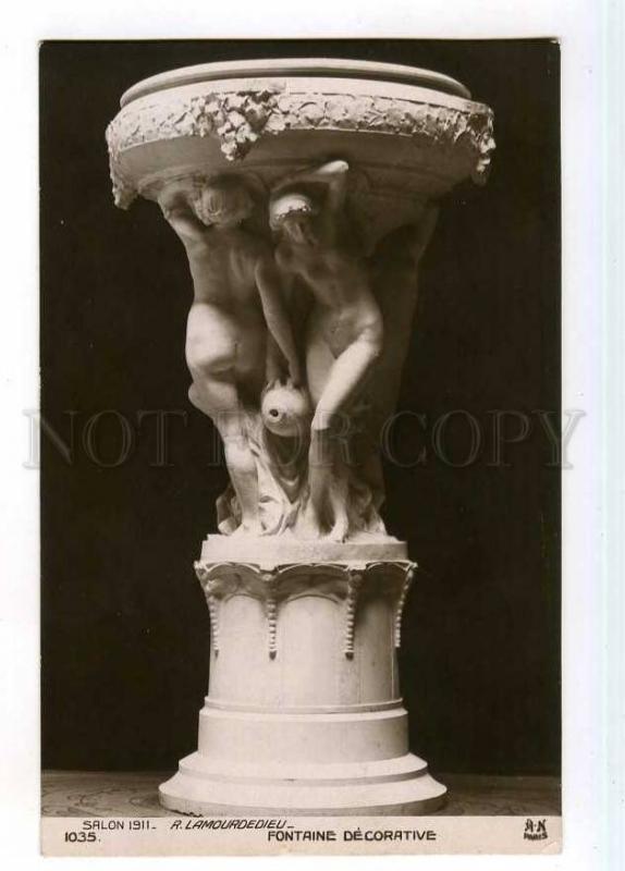 246335 NUDE NYMPH Fountain LAMOURDEDIEU Vintage SALON 1911 y