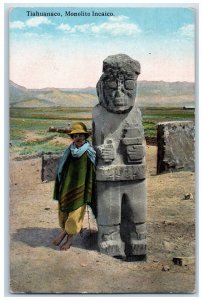 c1910 Monolito Ponce Tiwanaku La Paz Bolivia Antique Unposted Postcard