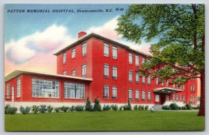 Hendersonville North Carolina~Patton Memorial Hospital~Vintage Linen Postcard
