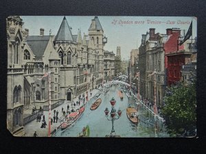 London IF LONDON WERE VENICE - The Law Courts c1906 Postcard by Valentine