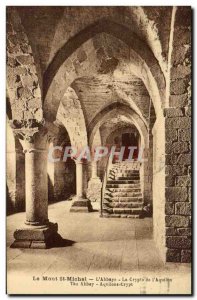 Old Postcard Mont St Michel L & # 39Abbaye The Crypt of the & # 39Aquilon